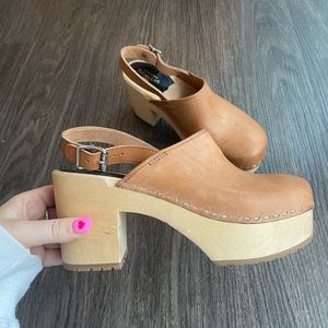 Swedish Hasbeens Buckle Clogs